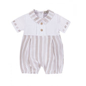 Everything Must Change (EMC) Baby Boy Beige Stripe Shortie Romper